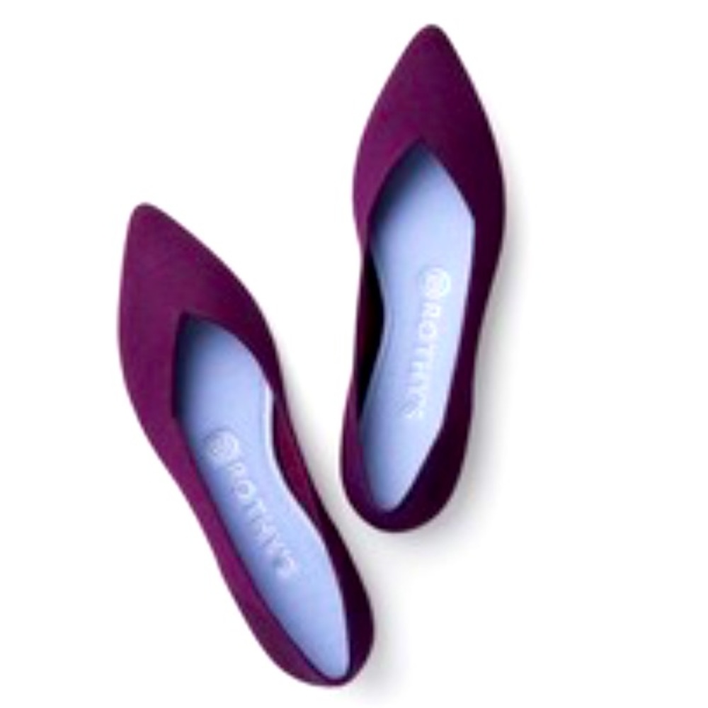 Rothy’s Merino Wool Collection Aubergine Flats, Size 8.5